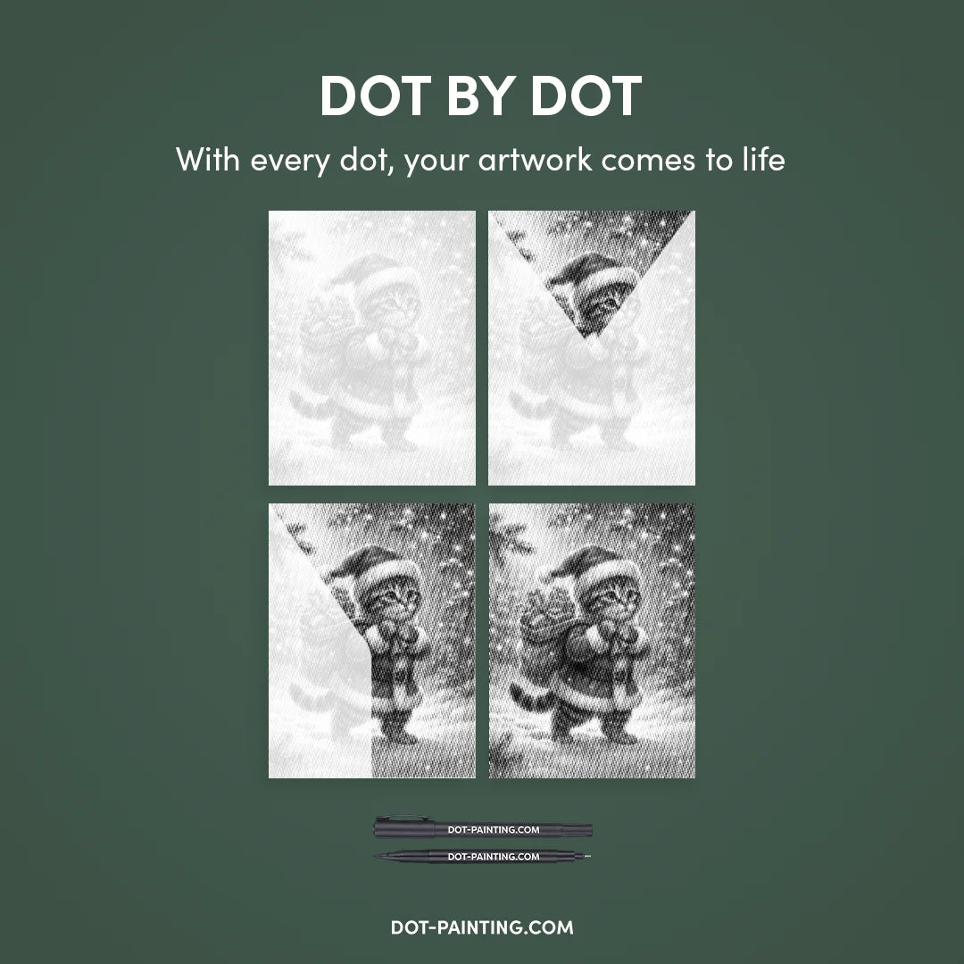 Vrouwen met een Wolf dot painting