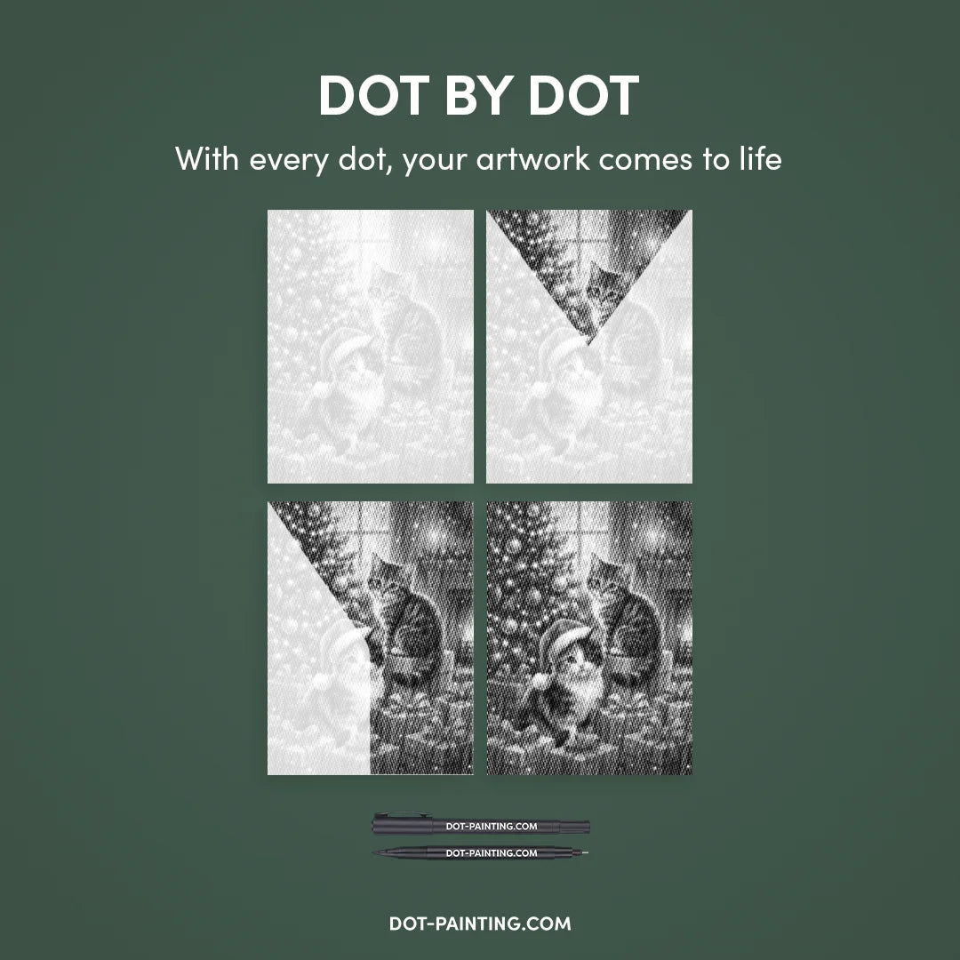 Vrouwen met een Wolf dot painting