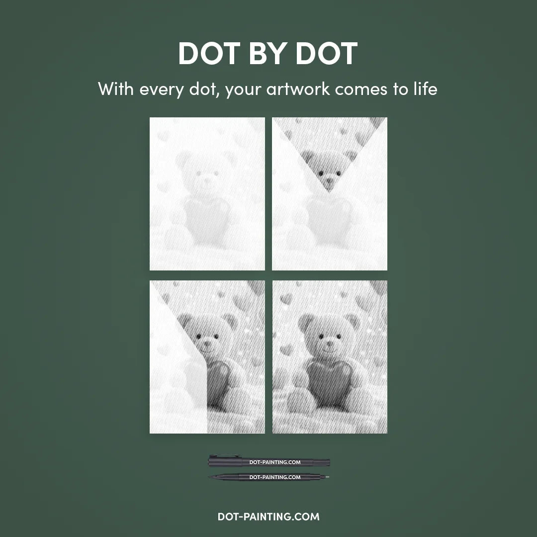 Teddybeer Dot Painting