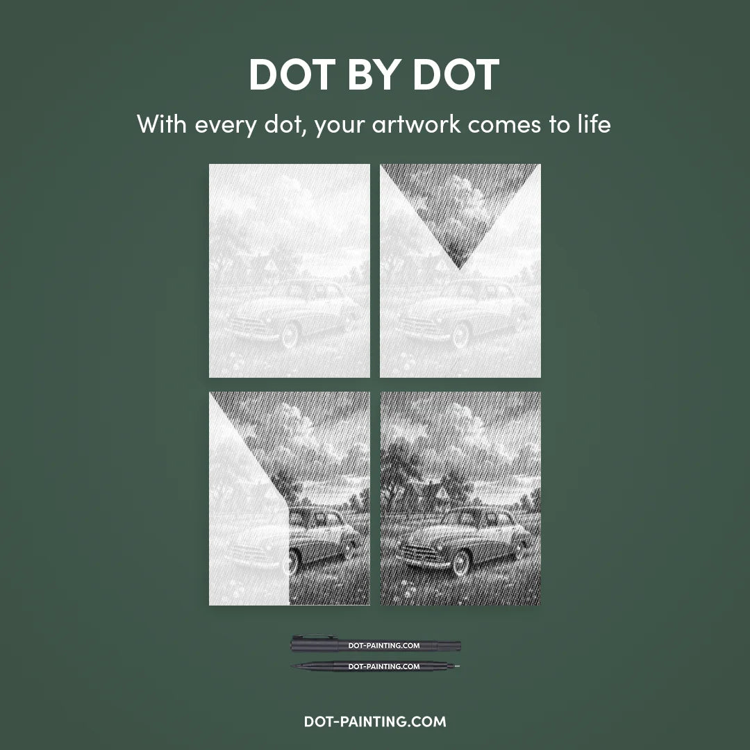 Vrouwen met een Wolf dot painting