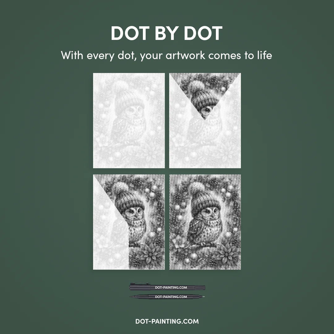 Vrouwen met een Wolf dot painting