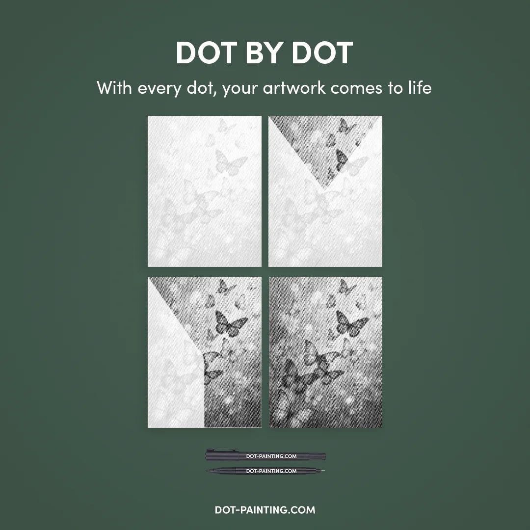 Vrouwen met een Wolf dot painting