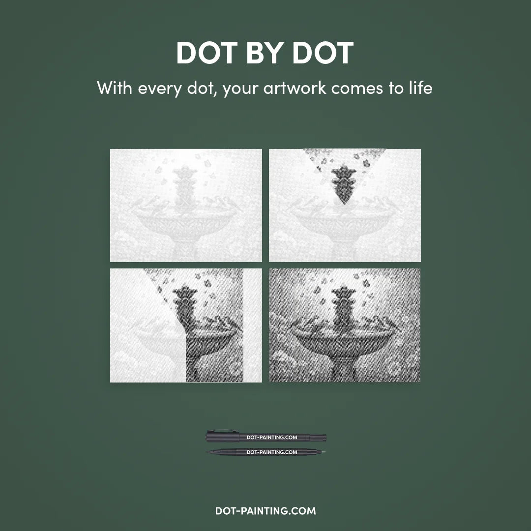 Vrouwen met een Wolf dot painting