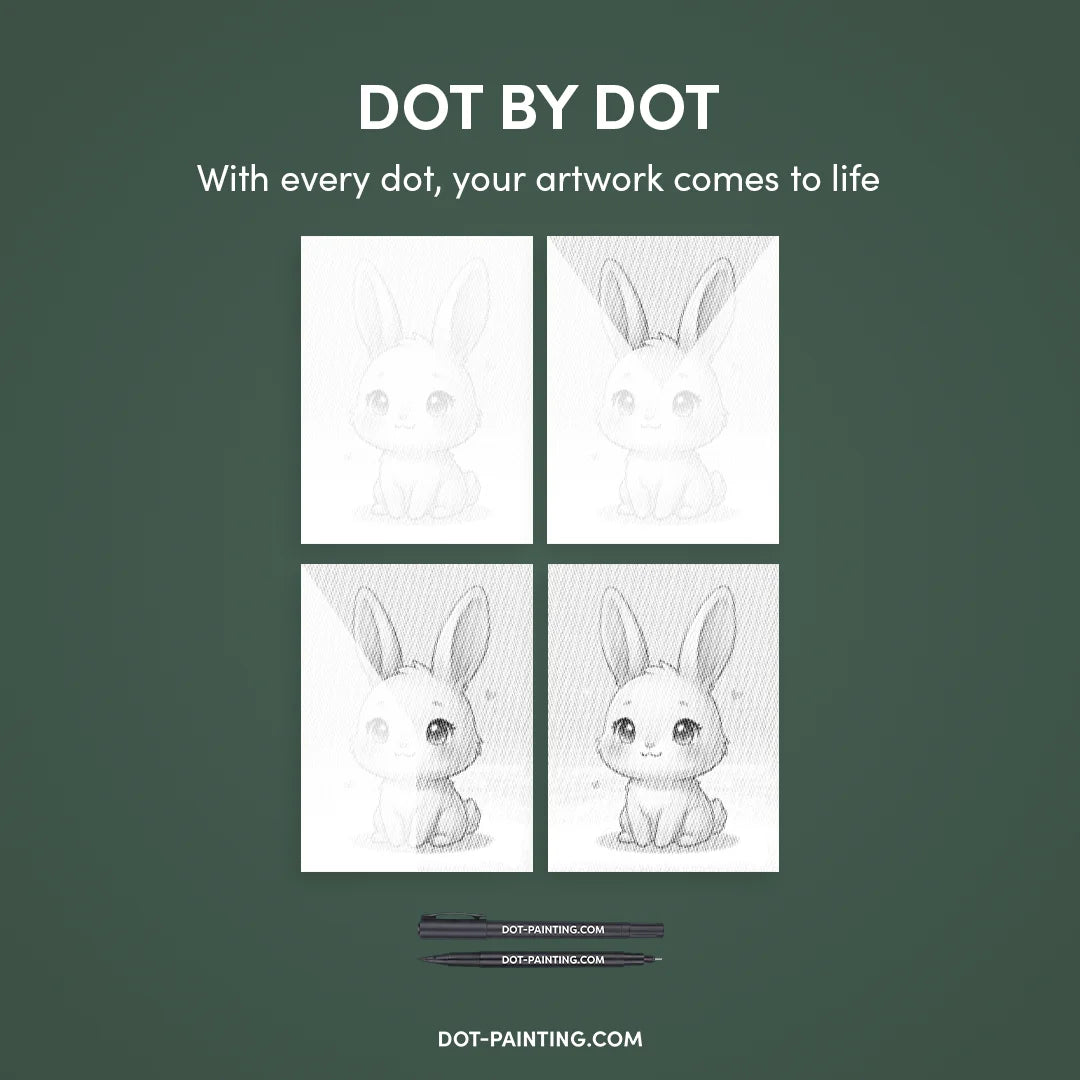 Vrouwen met een Wolf dot painting