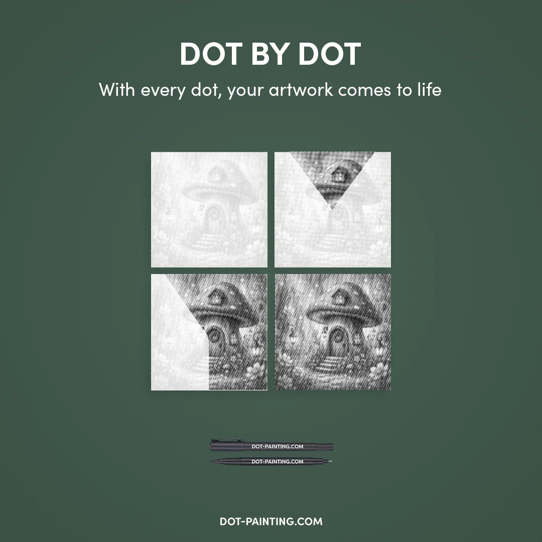 Pilzhaus-Punktmalerei