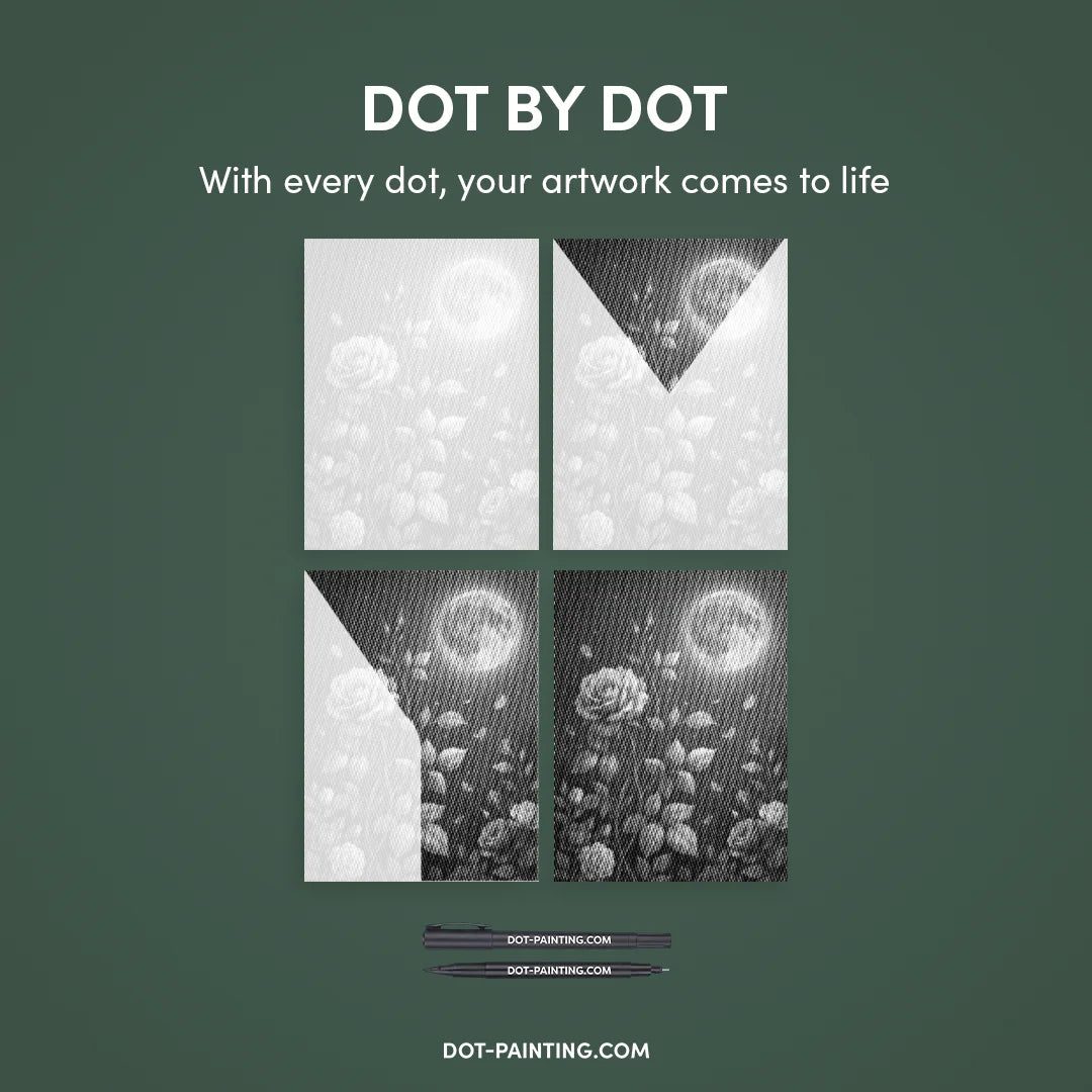 Vrouwen met een Wolf dot painting