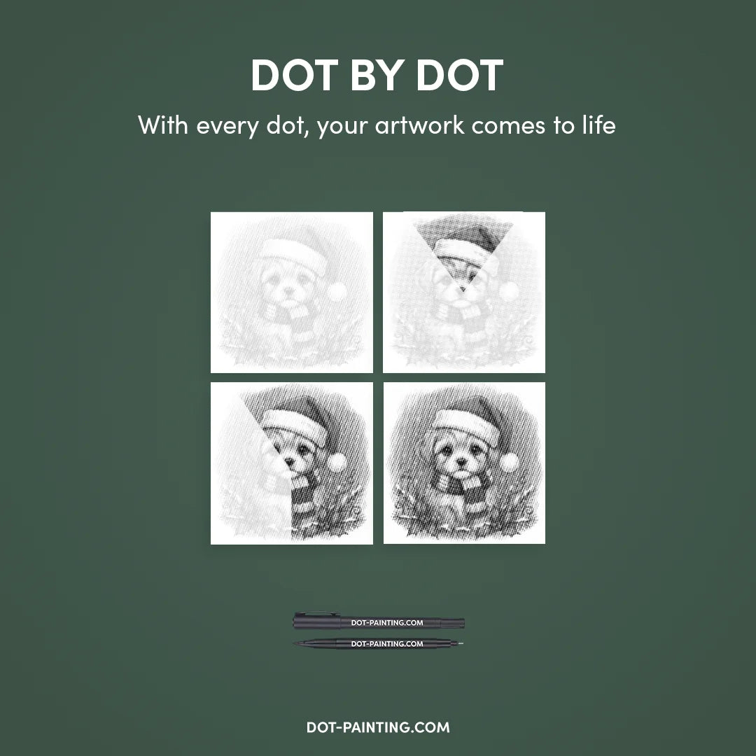 Vrouwen met een Wolf dot painting