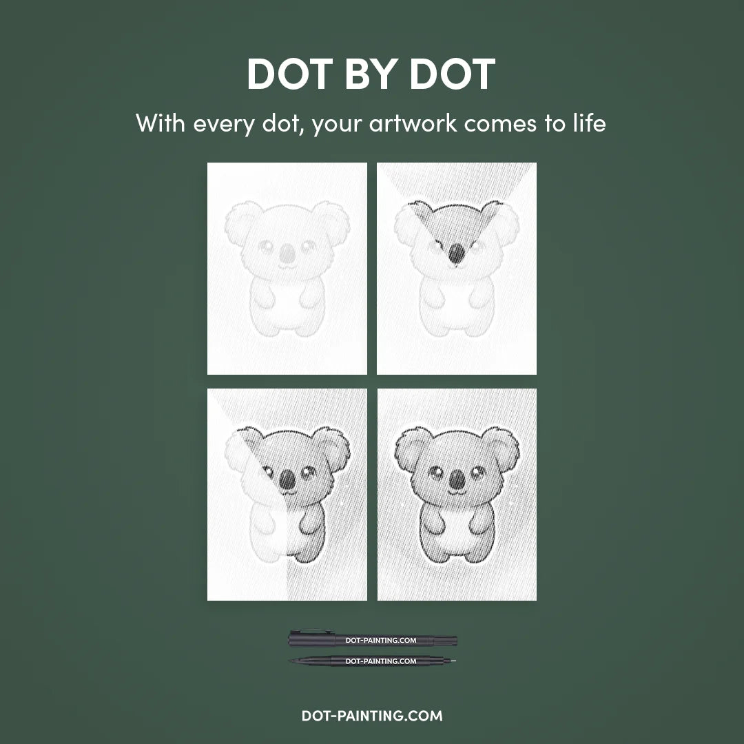 Vrouwen met een Wolf dot painting