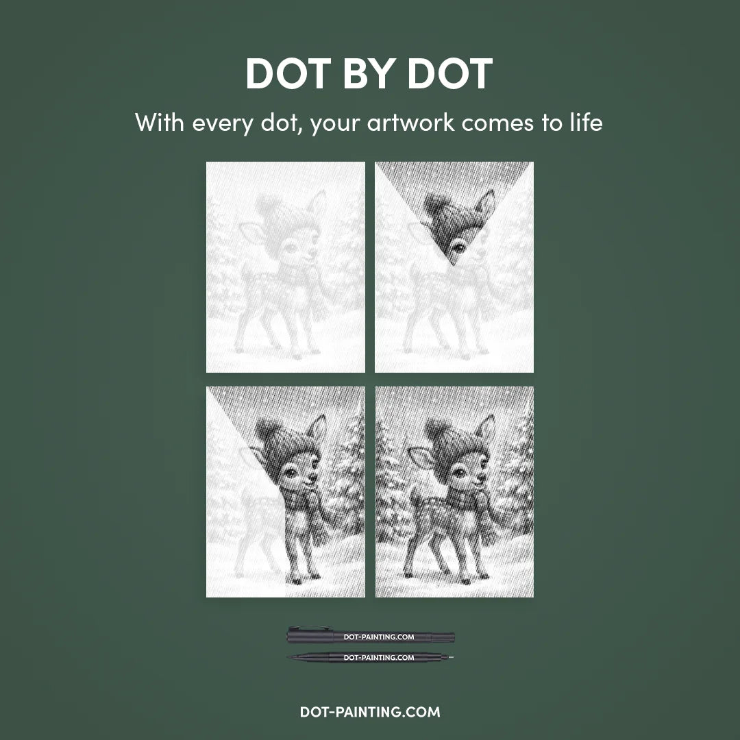Vrouwen met een Wolf dot painting