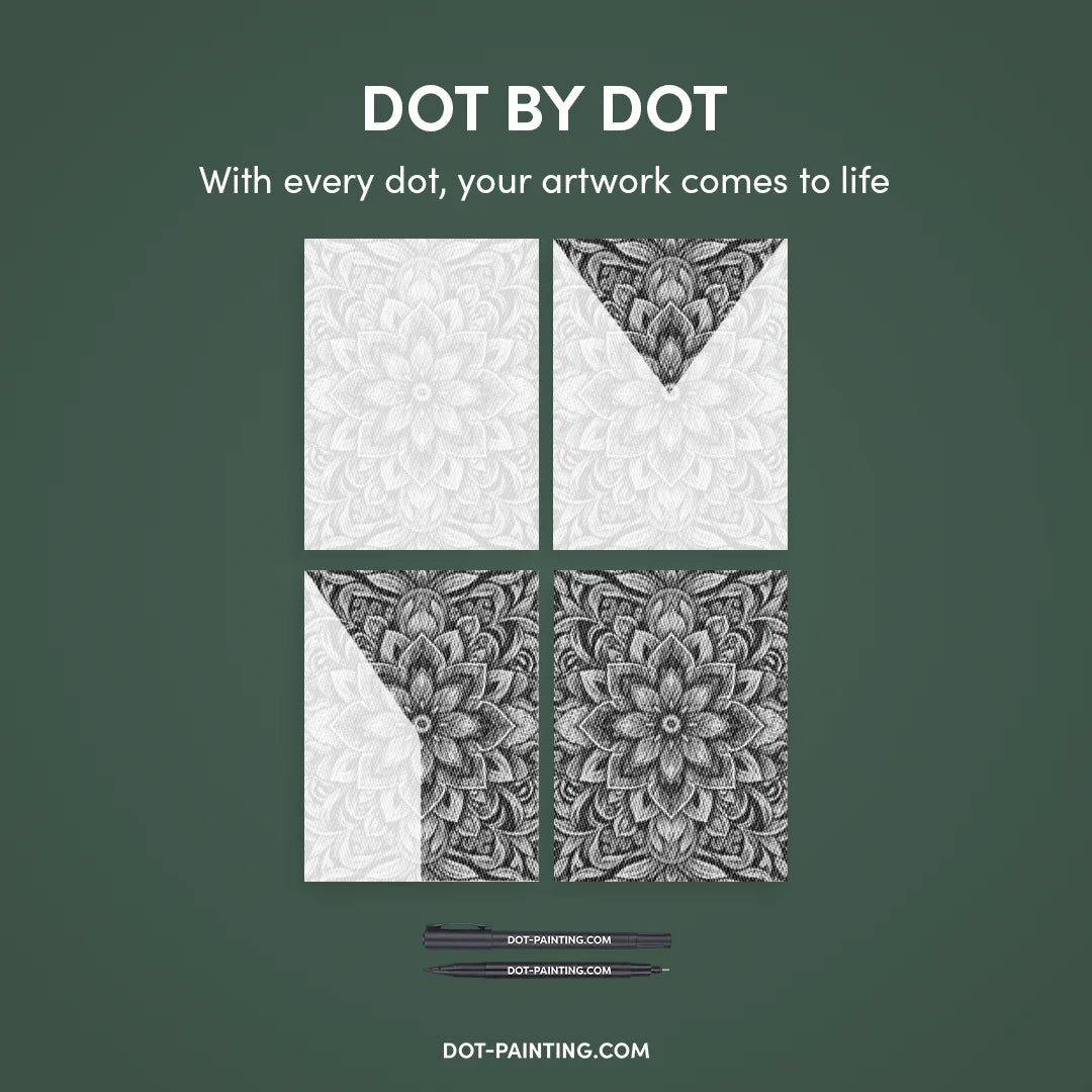 Blumenmandala Dot Painting
