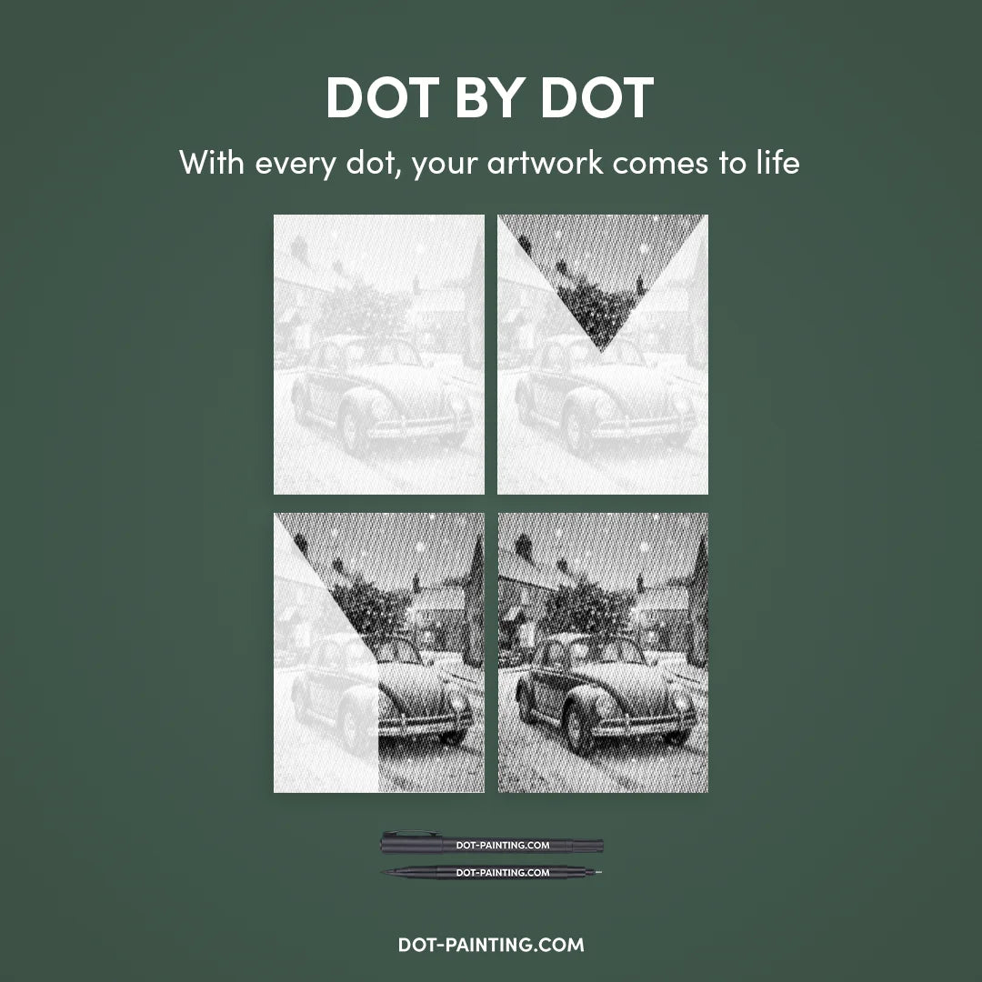 Vrouwen met een Wolf dot painting